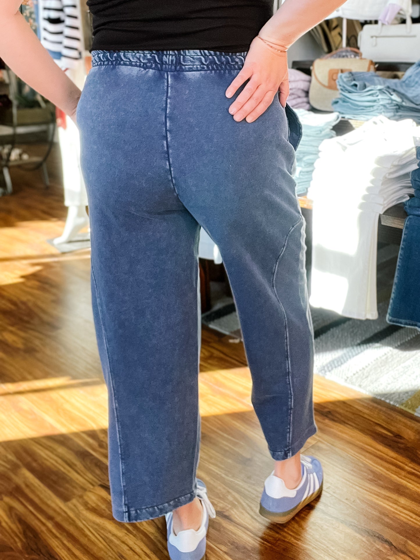 Navy Denim Pull-On Jogger