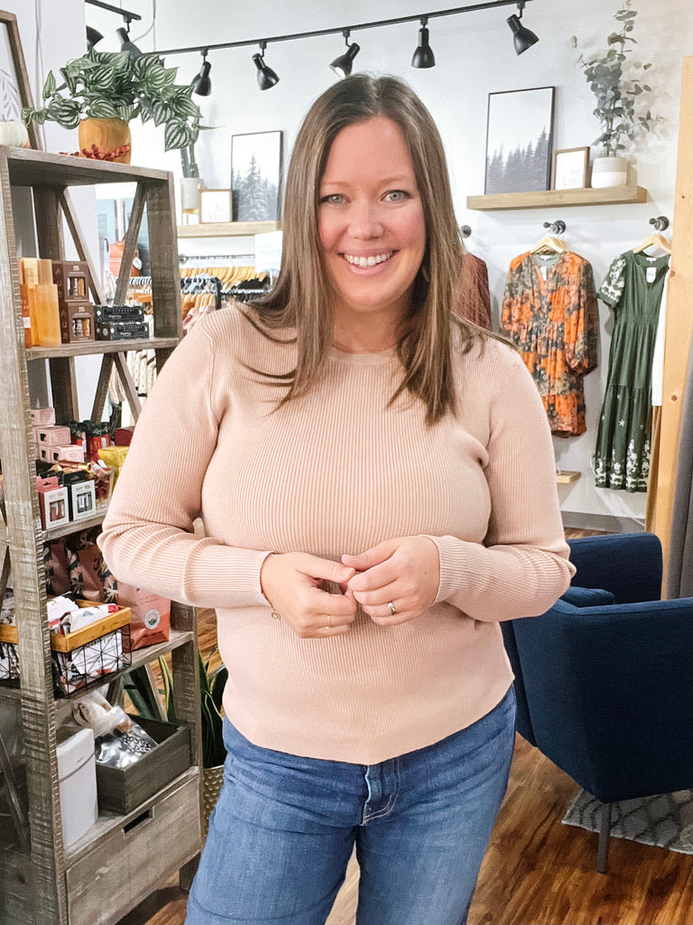 Taupe Ribbed Sweater