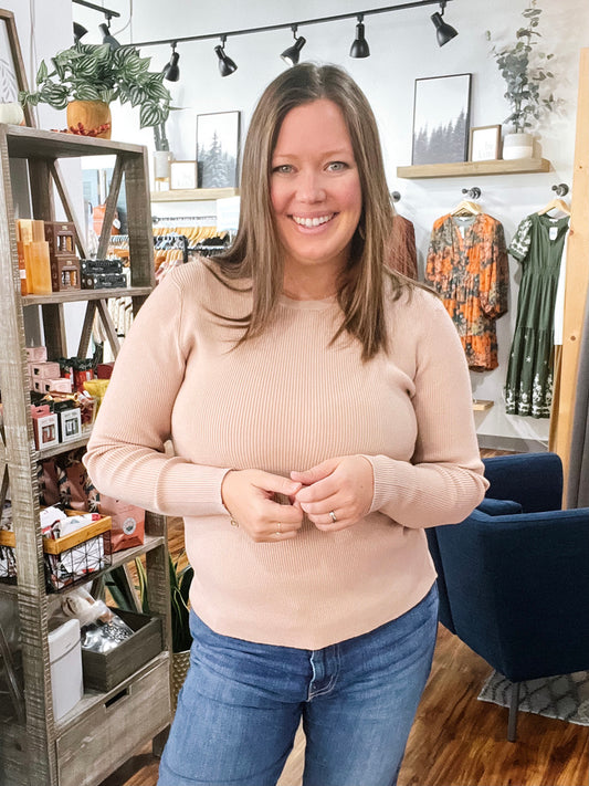 Taupe Ribbed Sweater