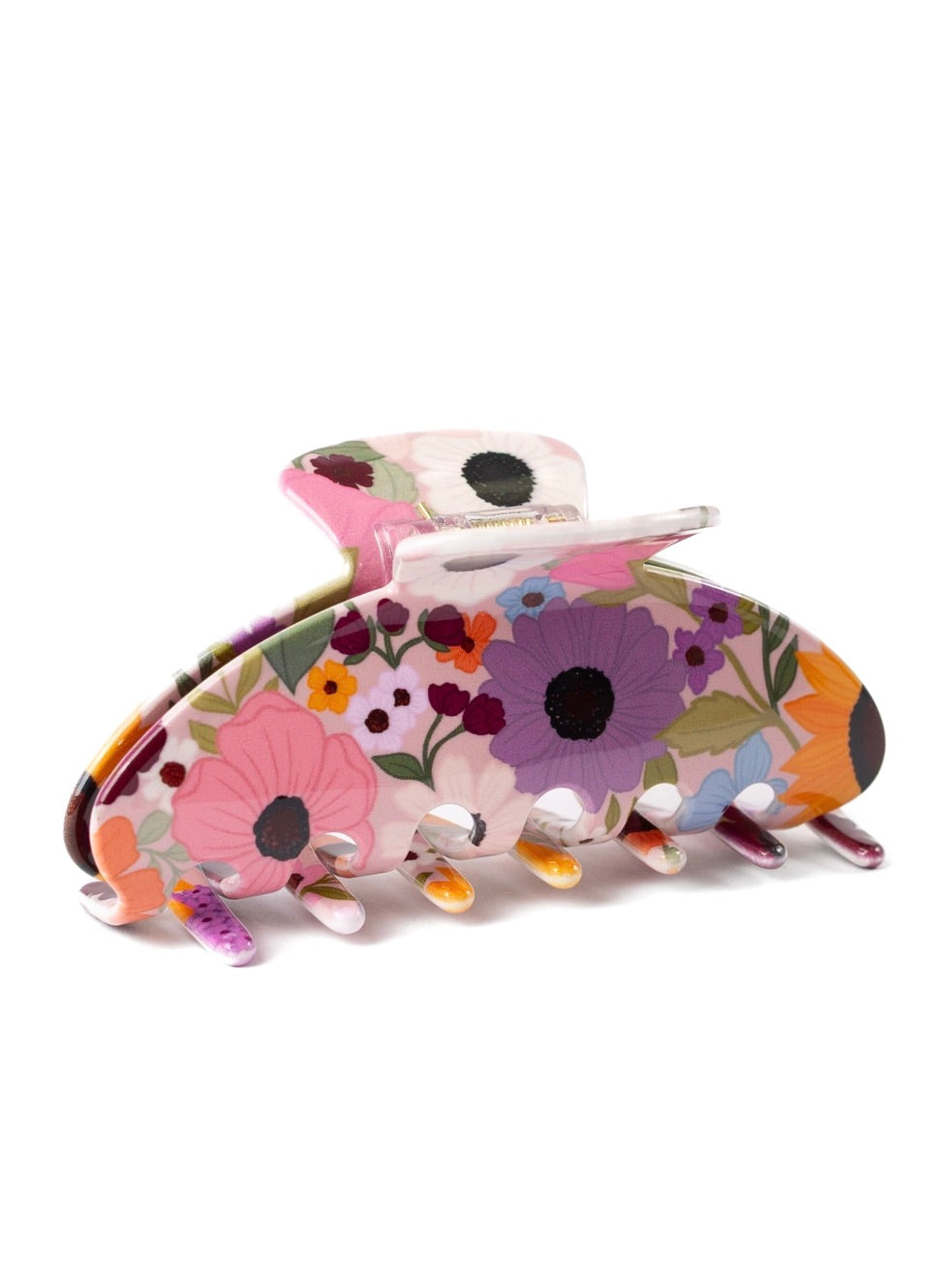 Pink Floral Claw Clip