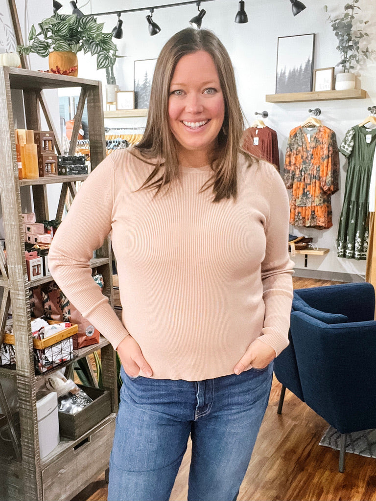 Taupe Ribbed Sweater