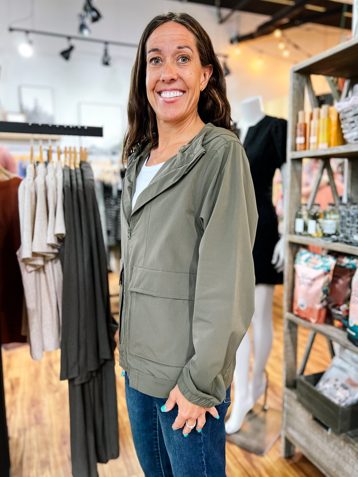 Olive Jacket w/ Front Pockets