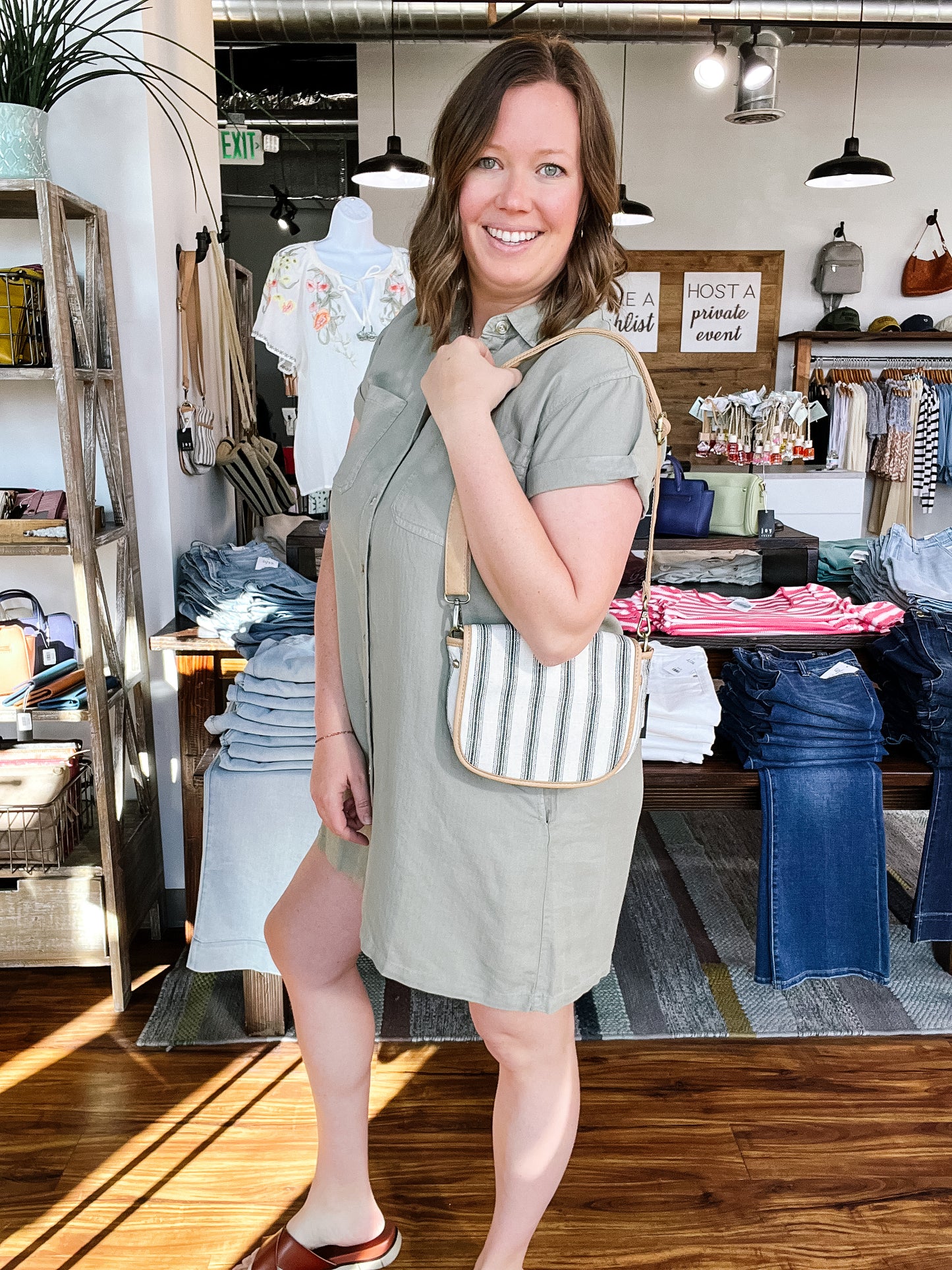 Olive Green Shirt Dress