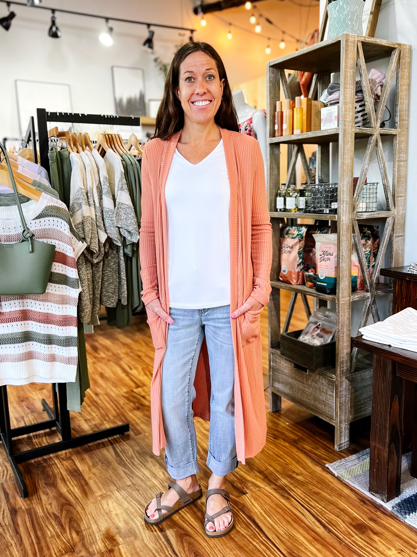 Cedar Midi Ribbed Cardigan