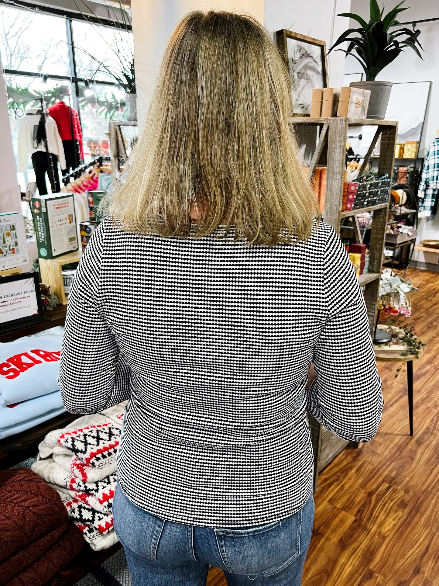 Black & White Henley Top
