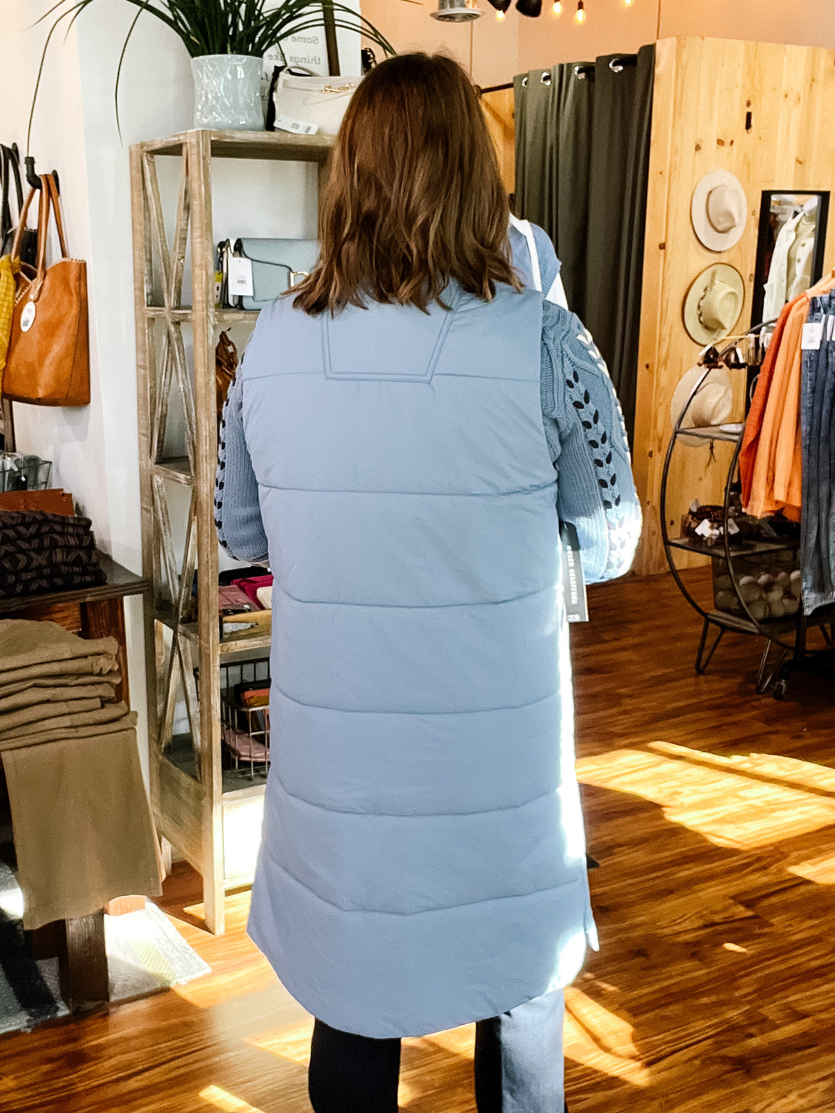 Blue Fog Long Quilted Vest