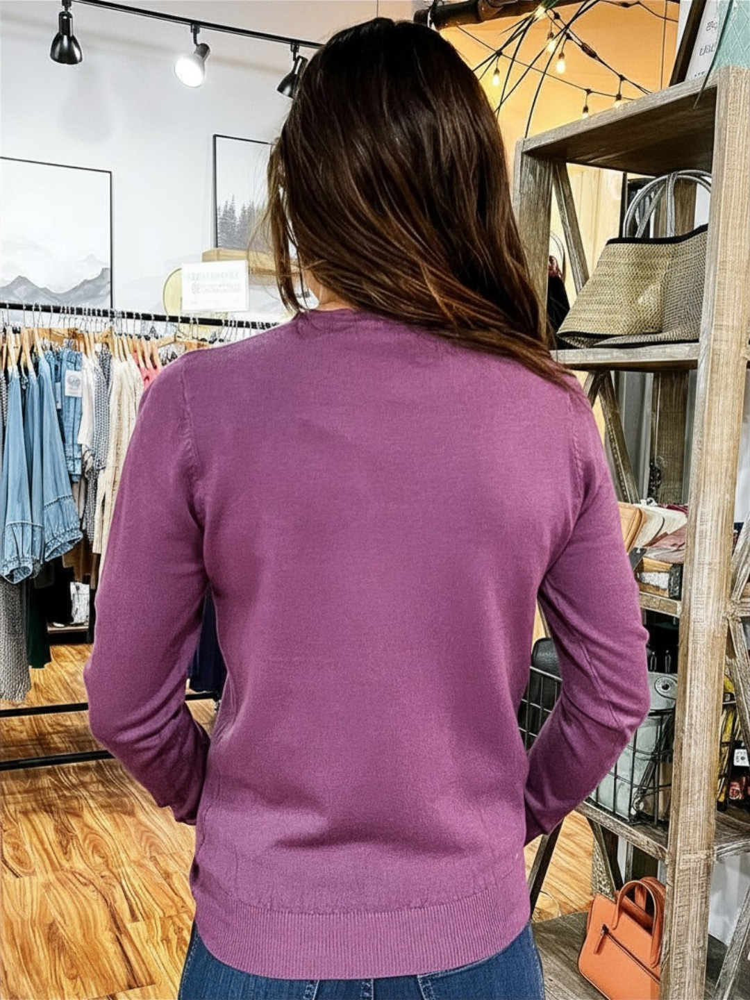 Purple Round Neck Sweater