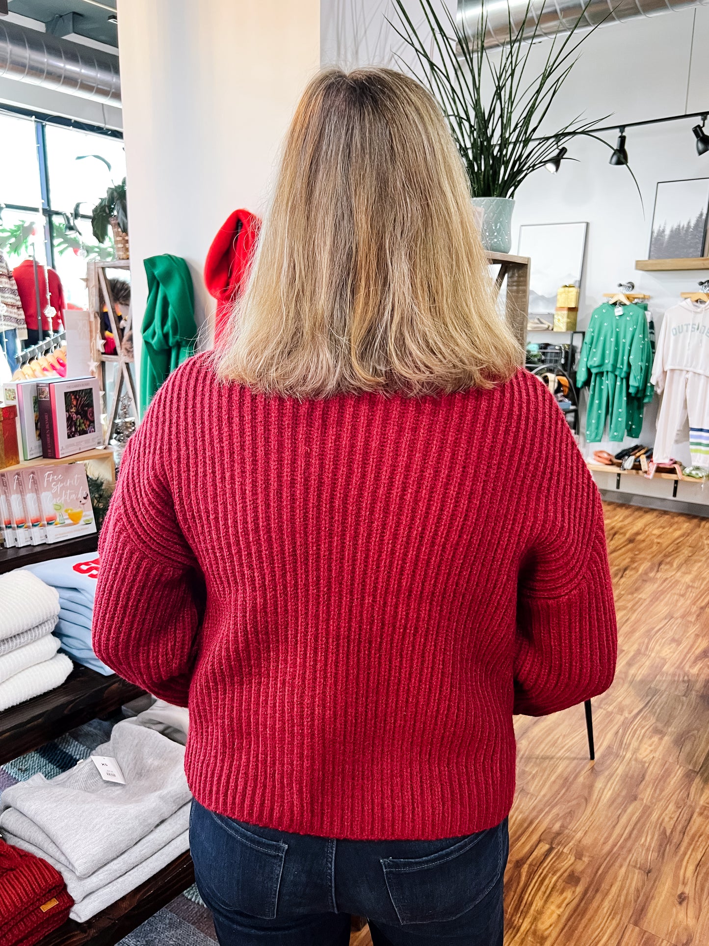 Crimson High Neck Sweater