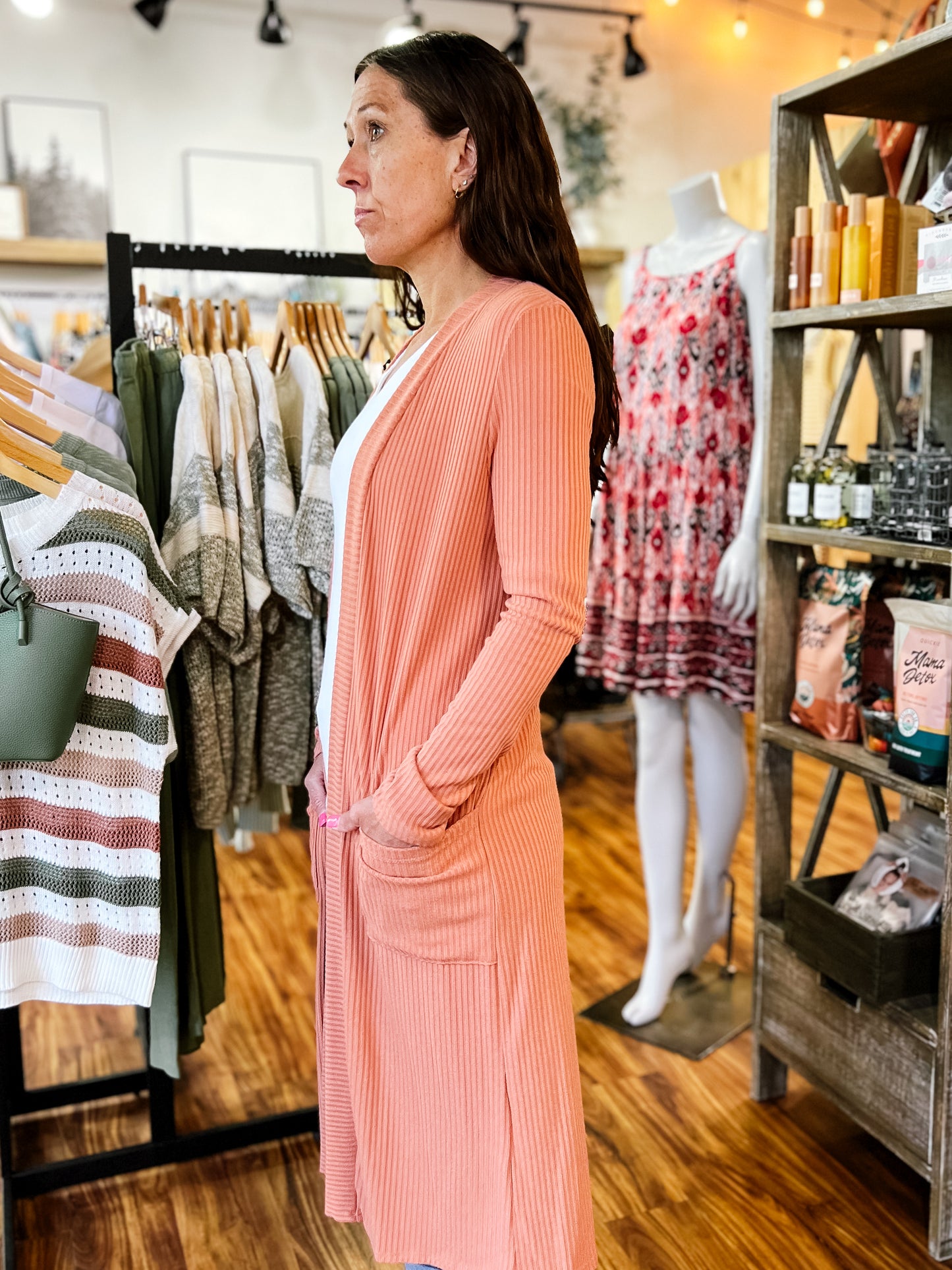 Cedar Midi Ribbed Cardigan
