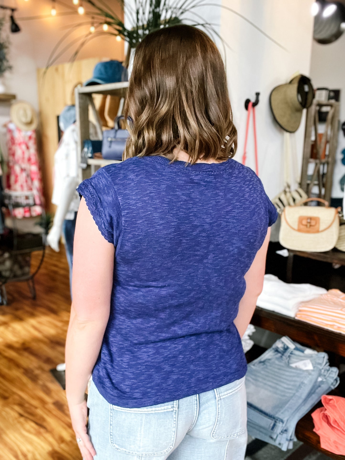 Royal Blue Short Sleeve Sweater
