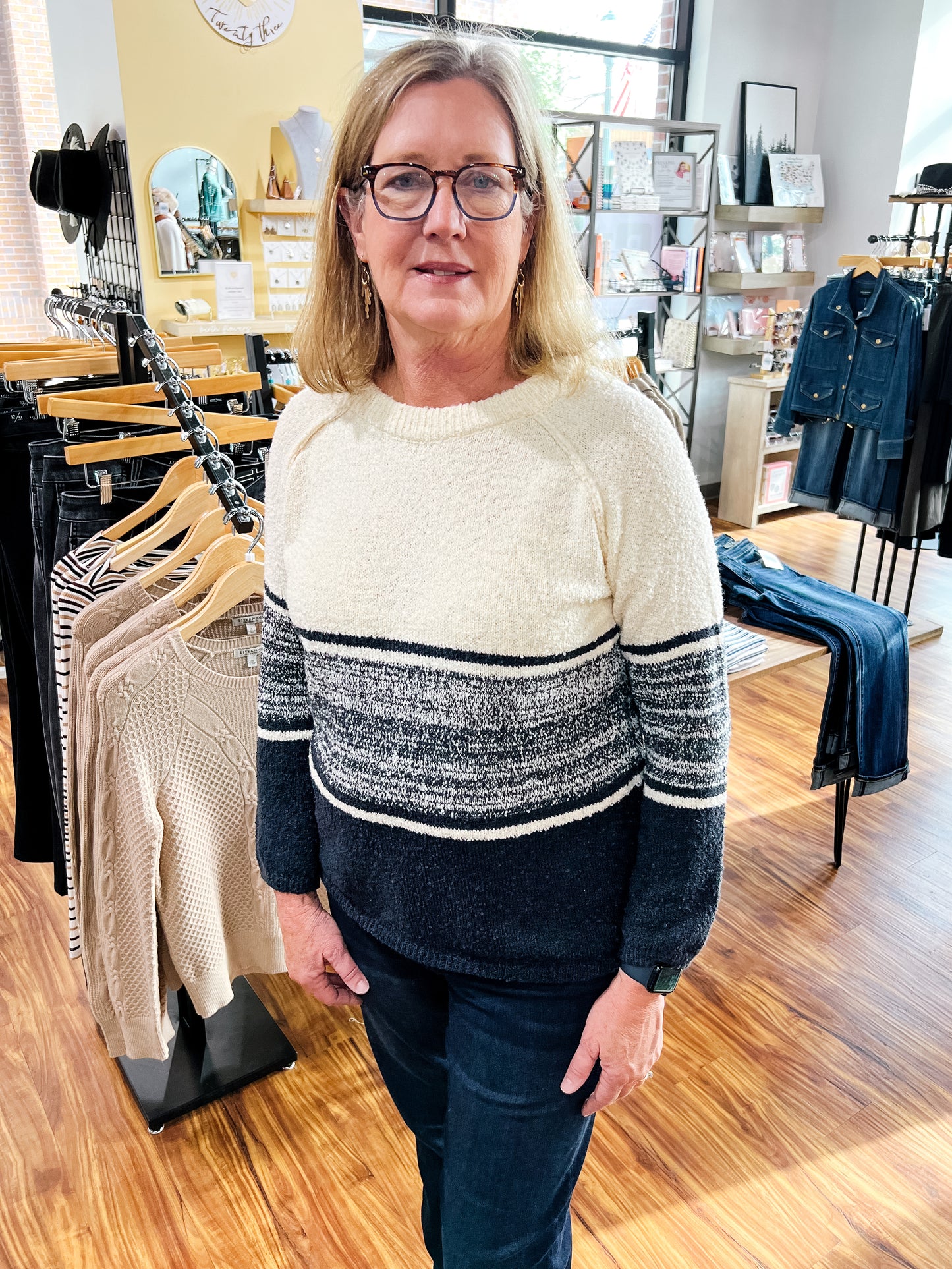Cream & Indigo Sweater