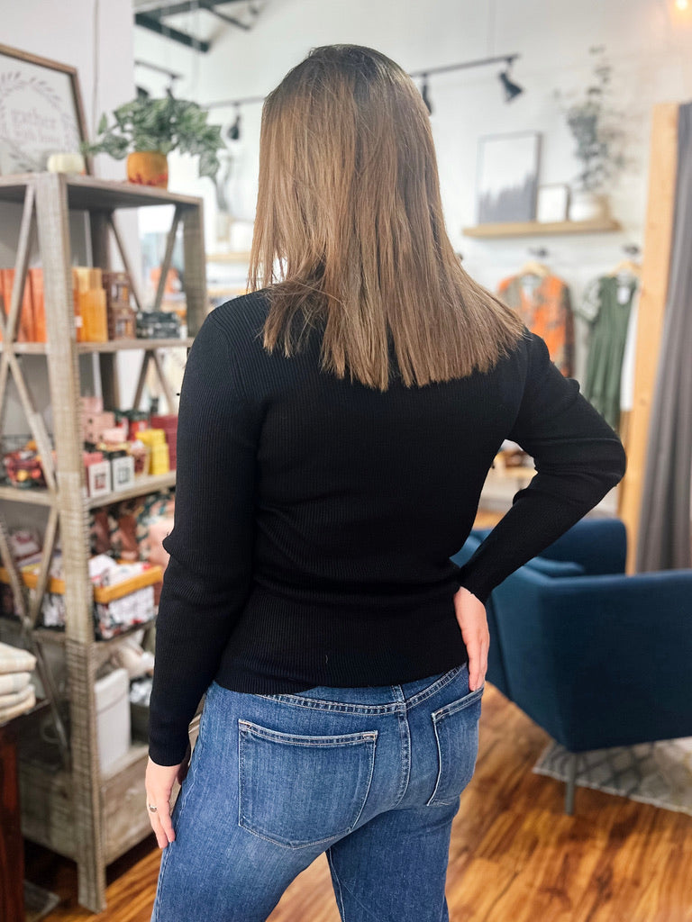 Black Ribbed Sweater
