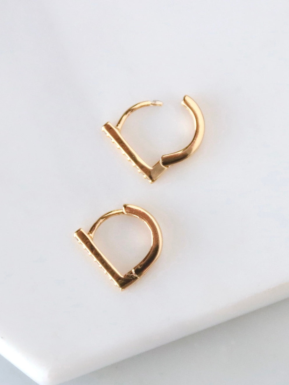 CZ Bar Huggie Earrings