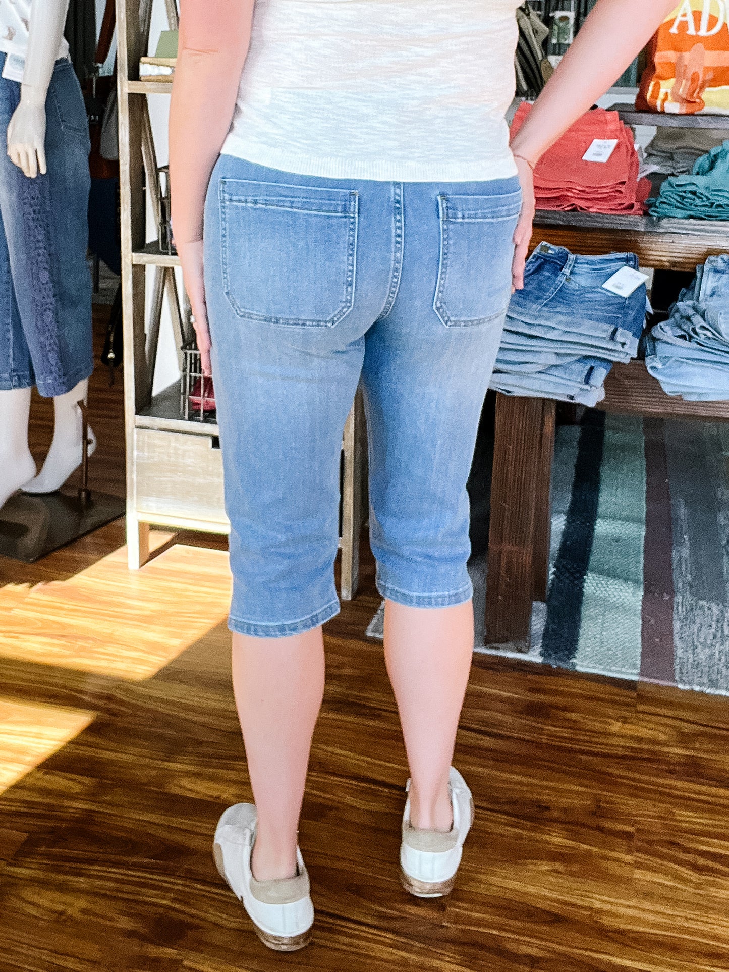 Ocean Breeze Blue Capri Jean