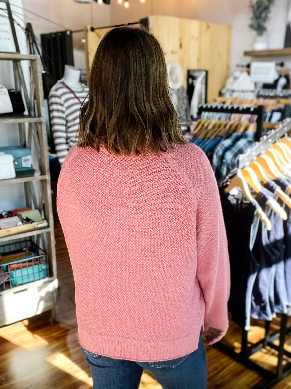 Rose Textured Roll Neck Sweater