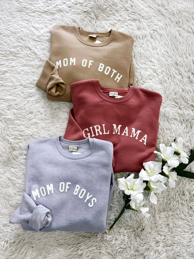 Dusty Pink Girl Mama Crewneck Sweatshirt