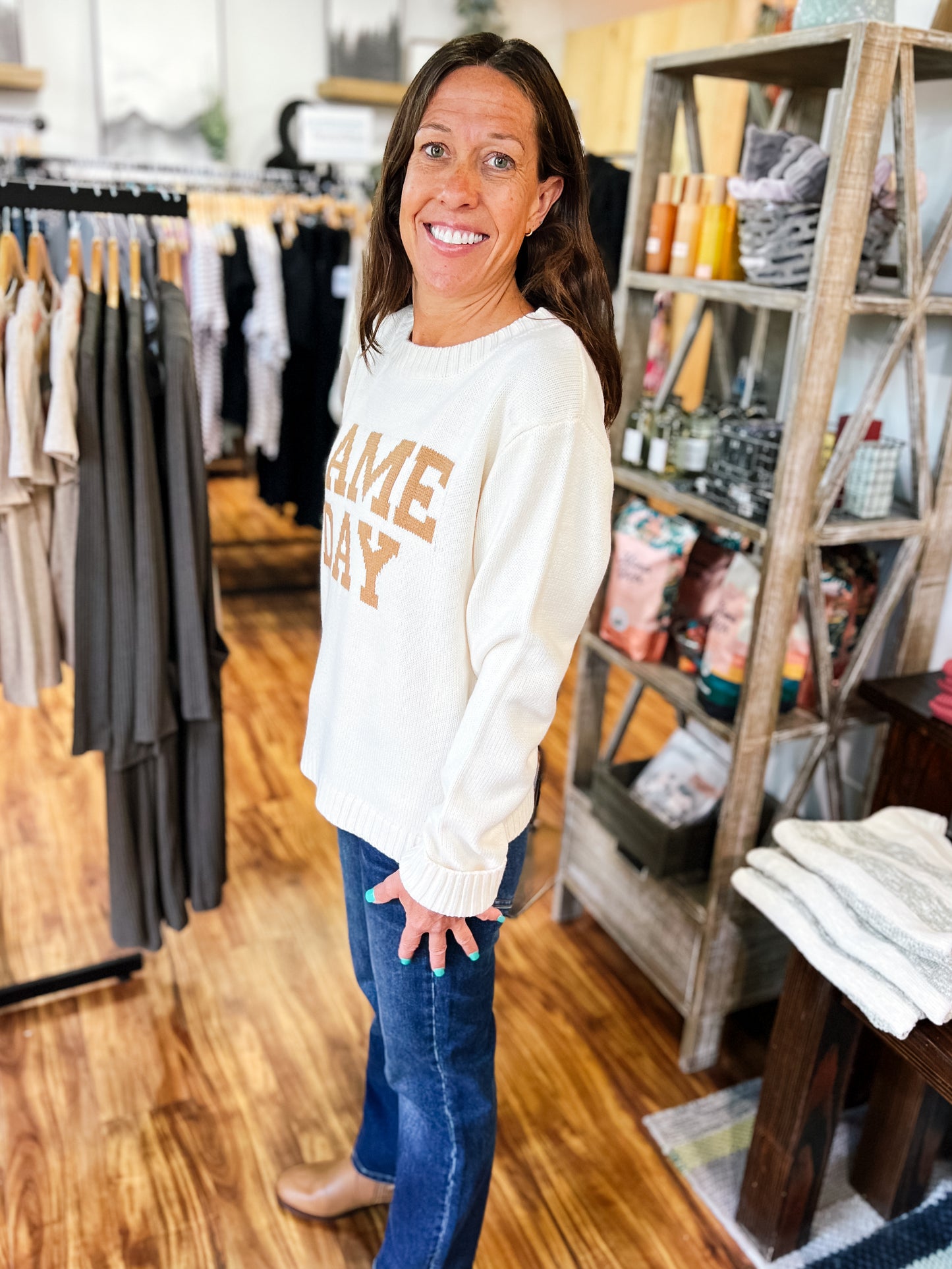 Cream Game Day Sweatshirt