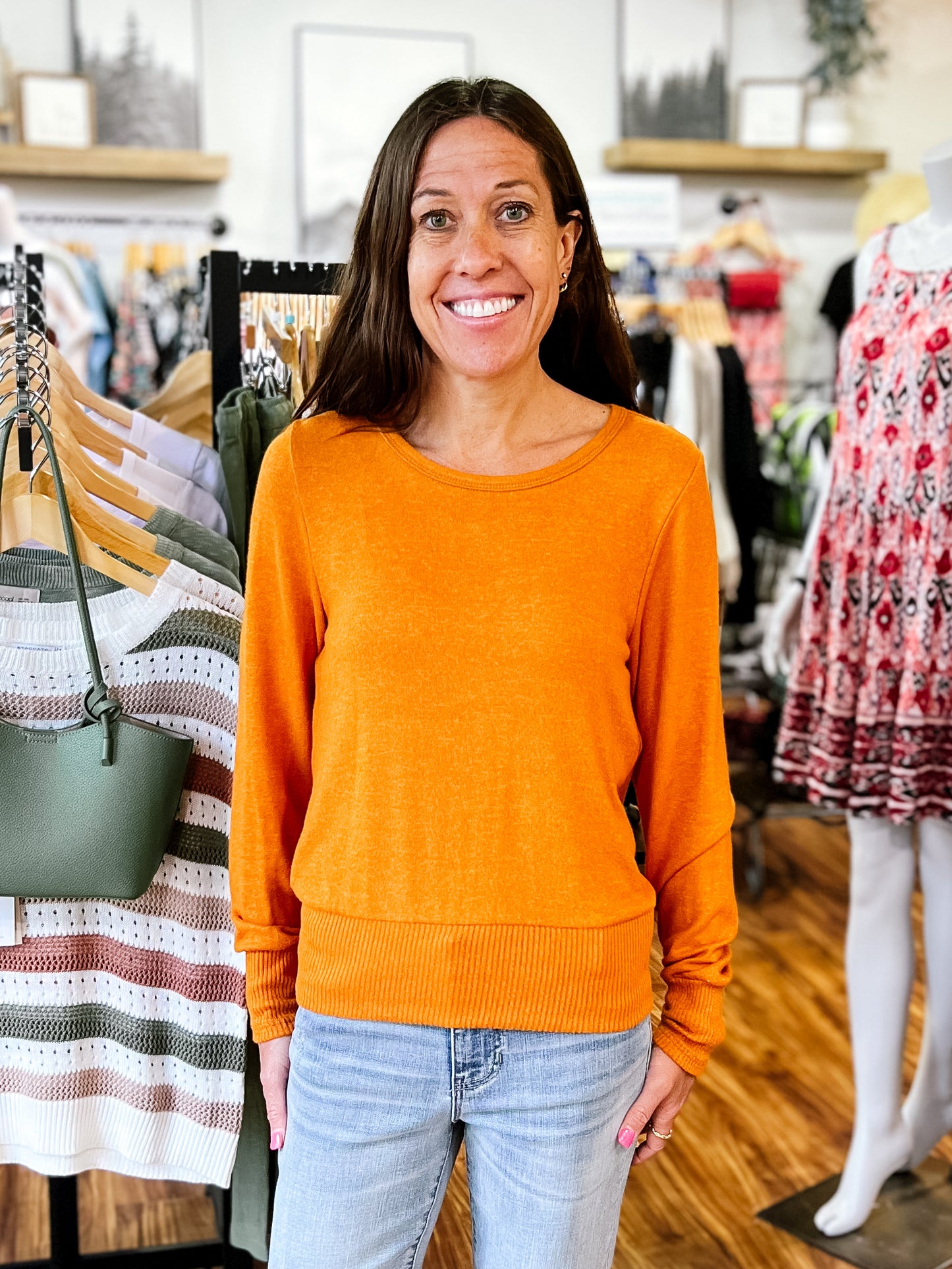 Orange Long Sleeve Sweater