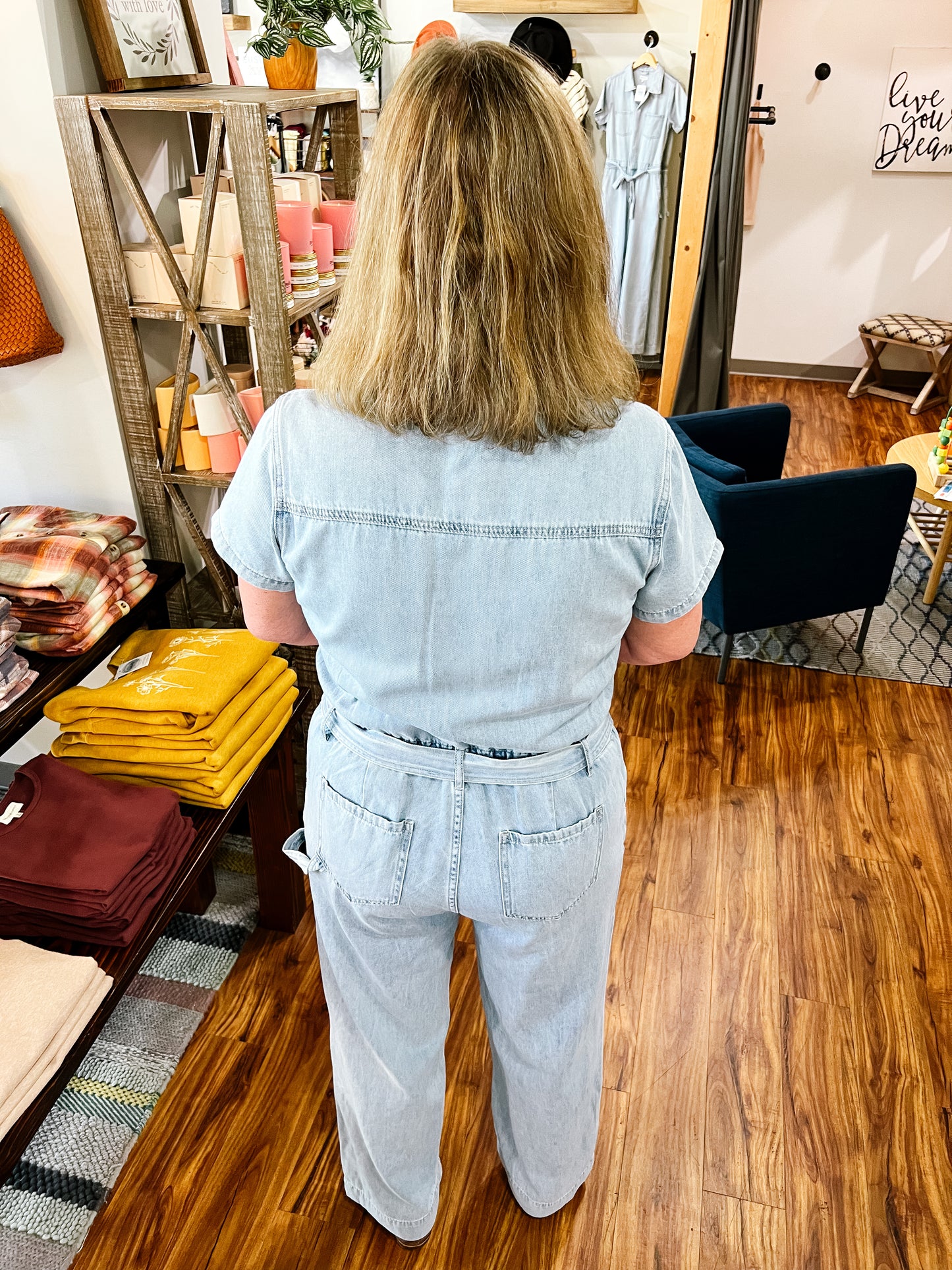 Light Wash Denim Jumpsuit
