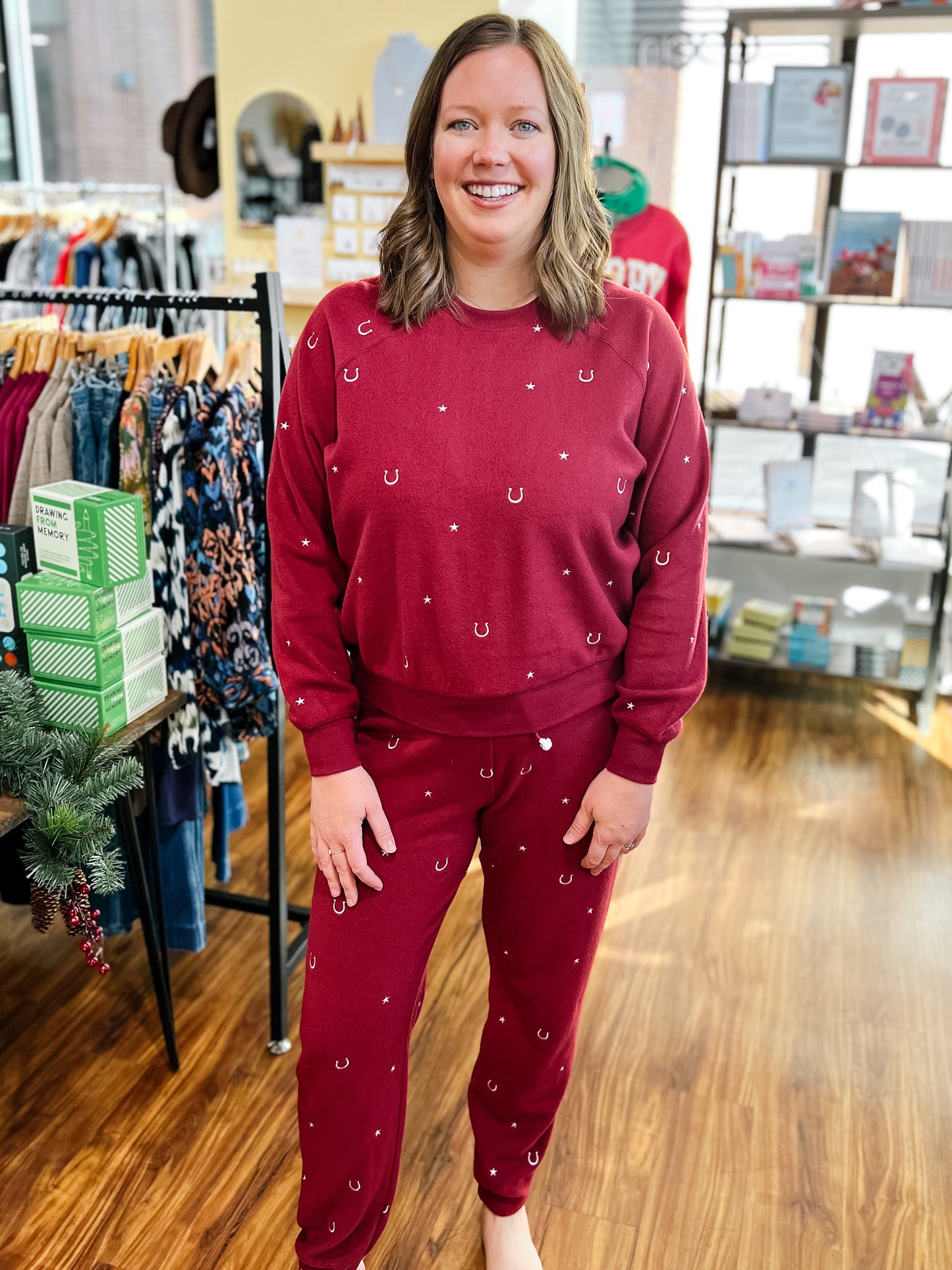 Maroon Horseshoe Lounge Pant