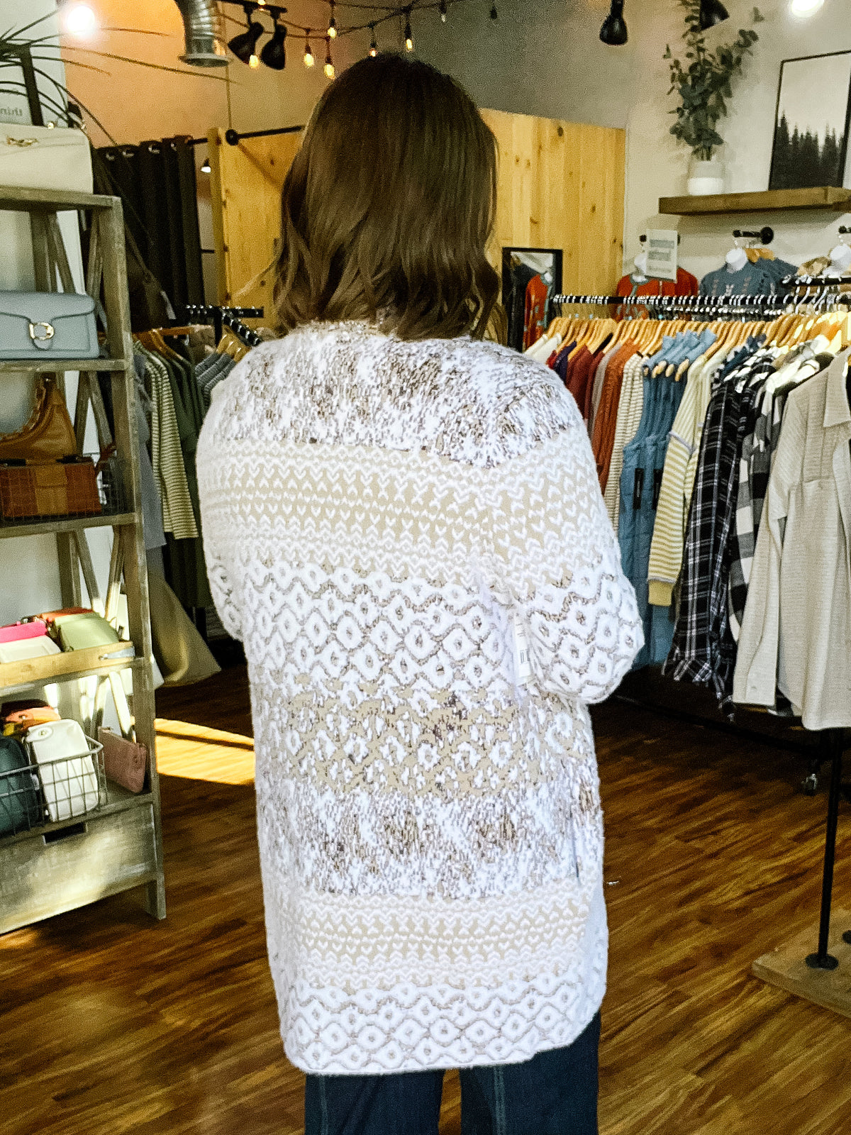 Oatmeal Leopard Print Open Front Shacket