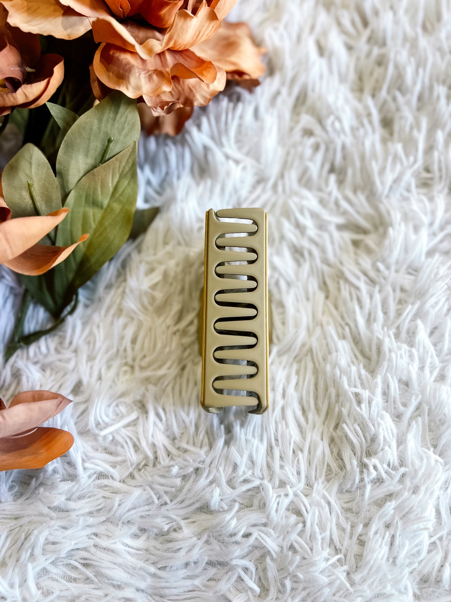 Tan Swirl Claw Clip