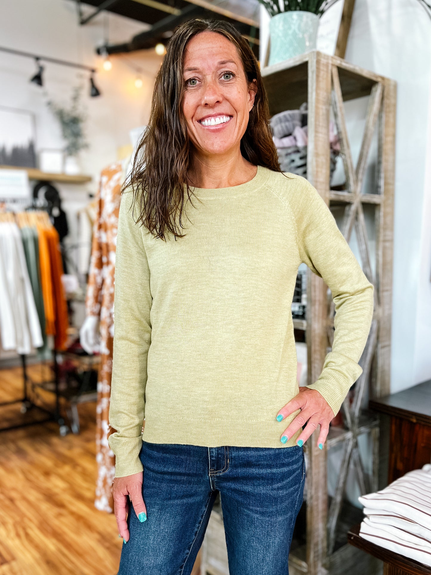 Light Green Lightweight Sweater