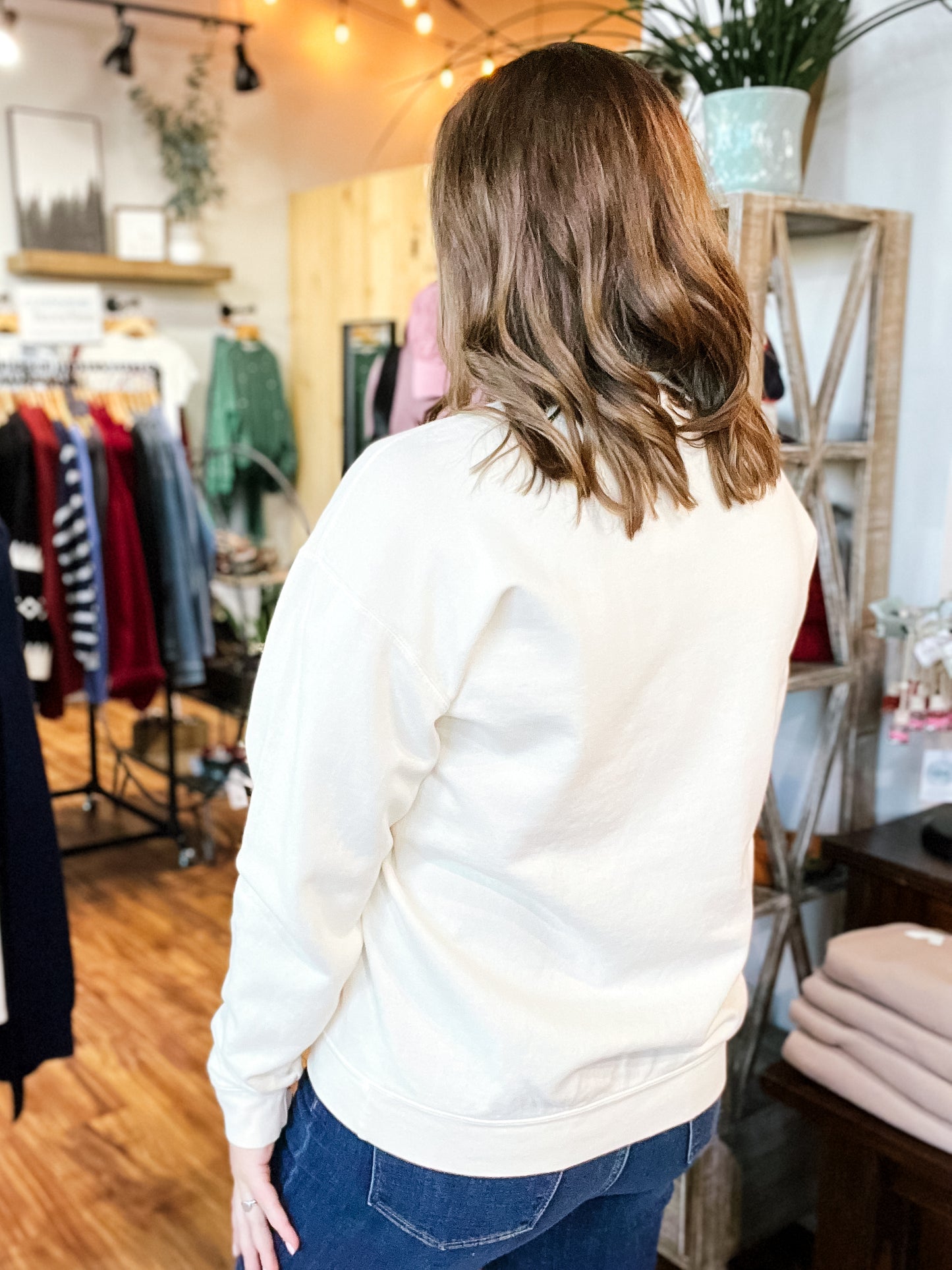 Ivory With Pink Florals Sweatshirt