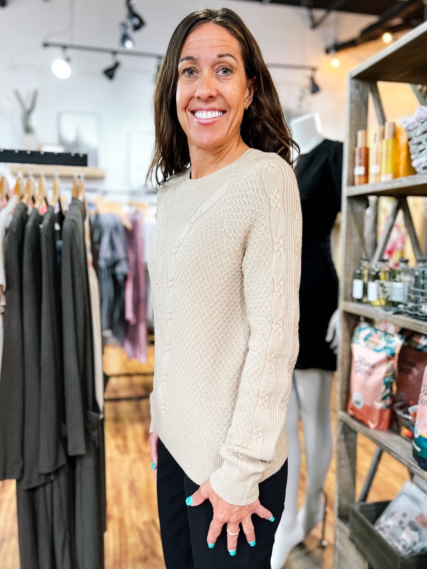 Khaki Multi-Patterned Sweater