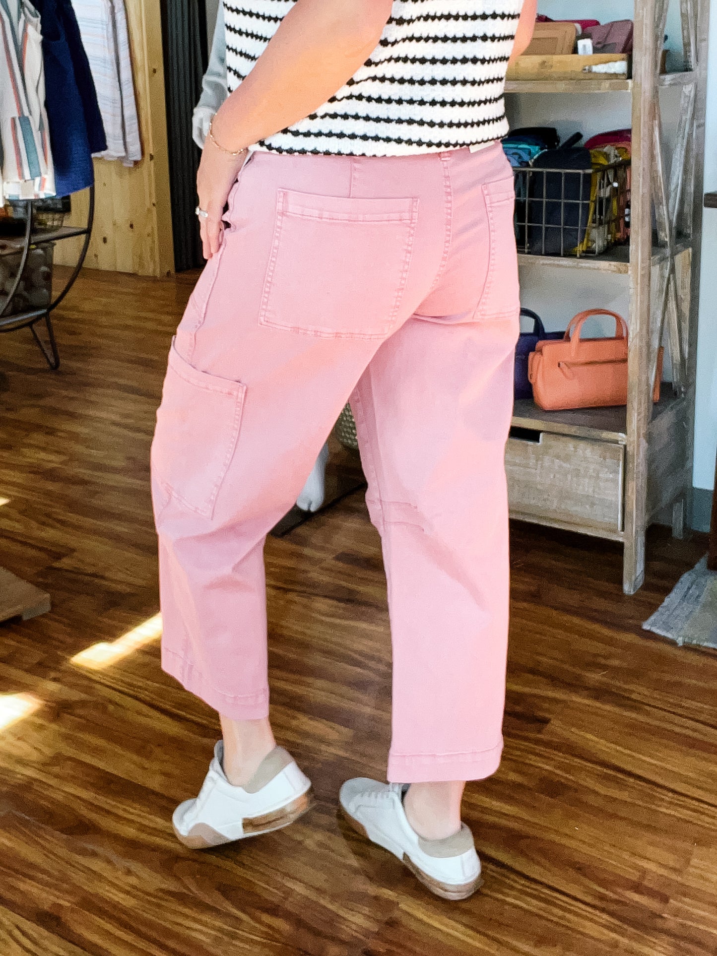 Pink Twill Cargo Pants