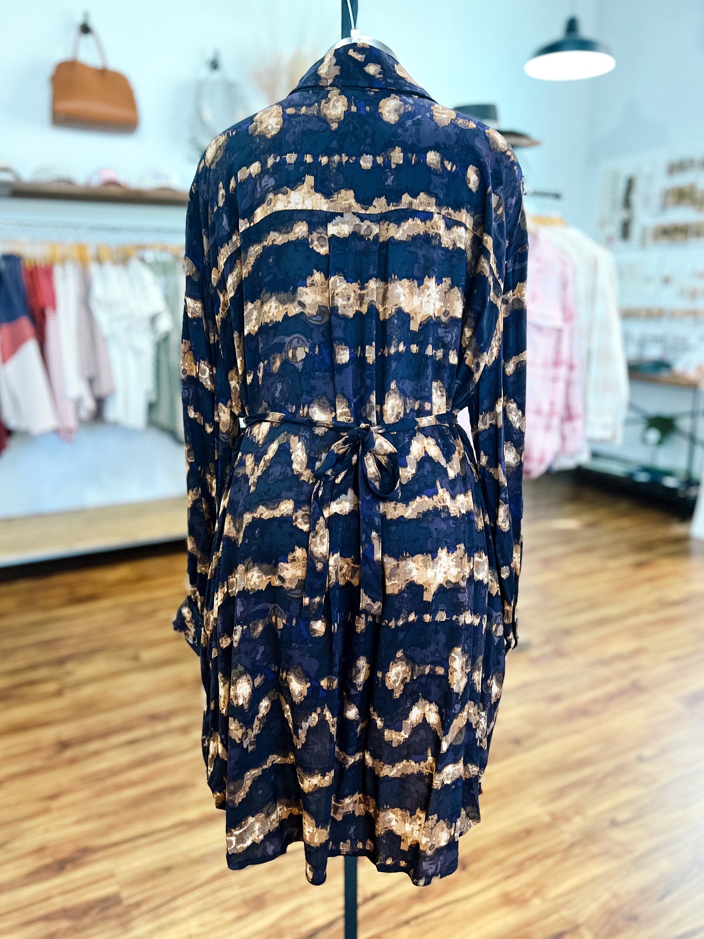 Black & Brown Long Sleeve Dress