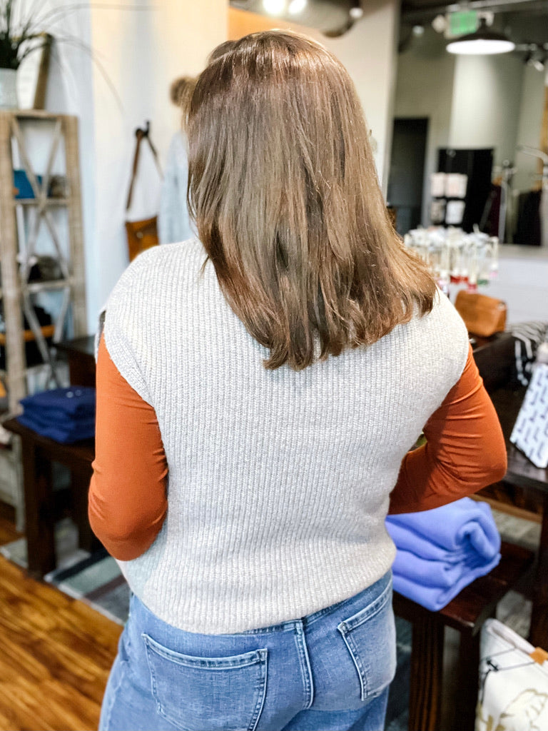 Oatmeal Cap Sleeve Sweater Vest