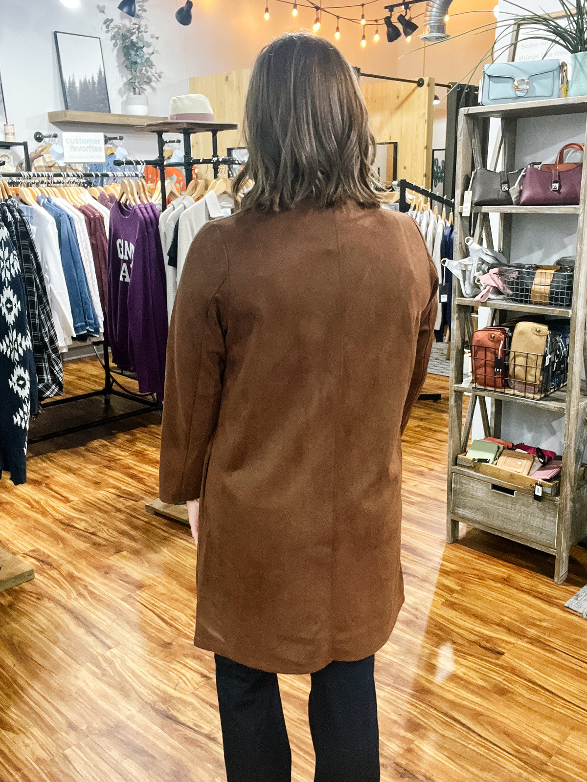 Brown Suede Cardigan