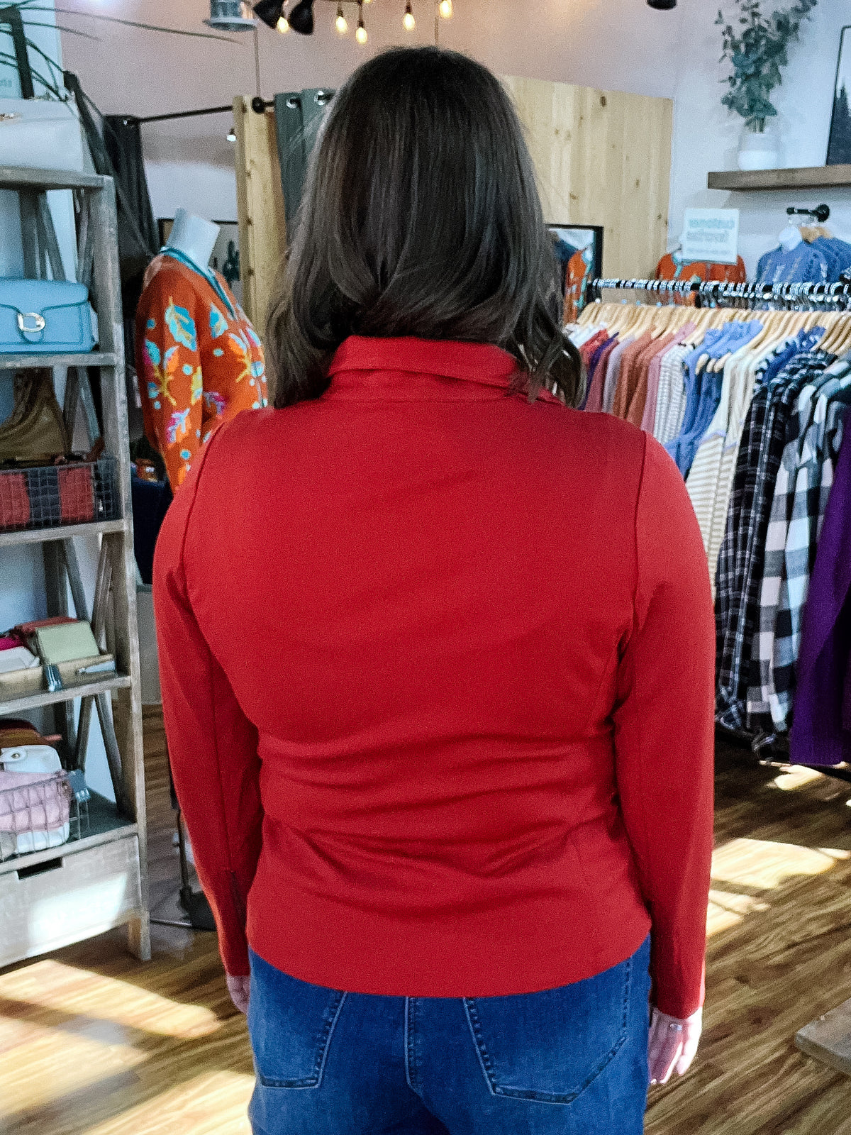 Burnt Orange Zipper Front Jacket