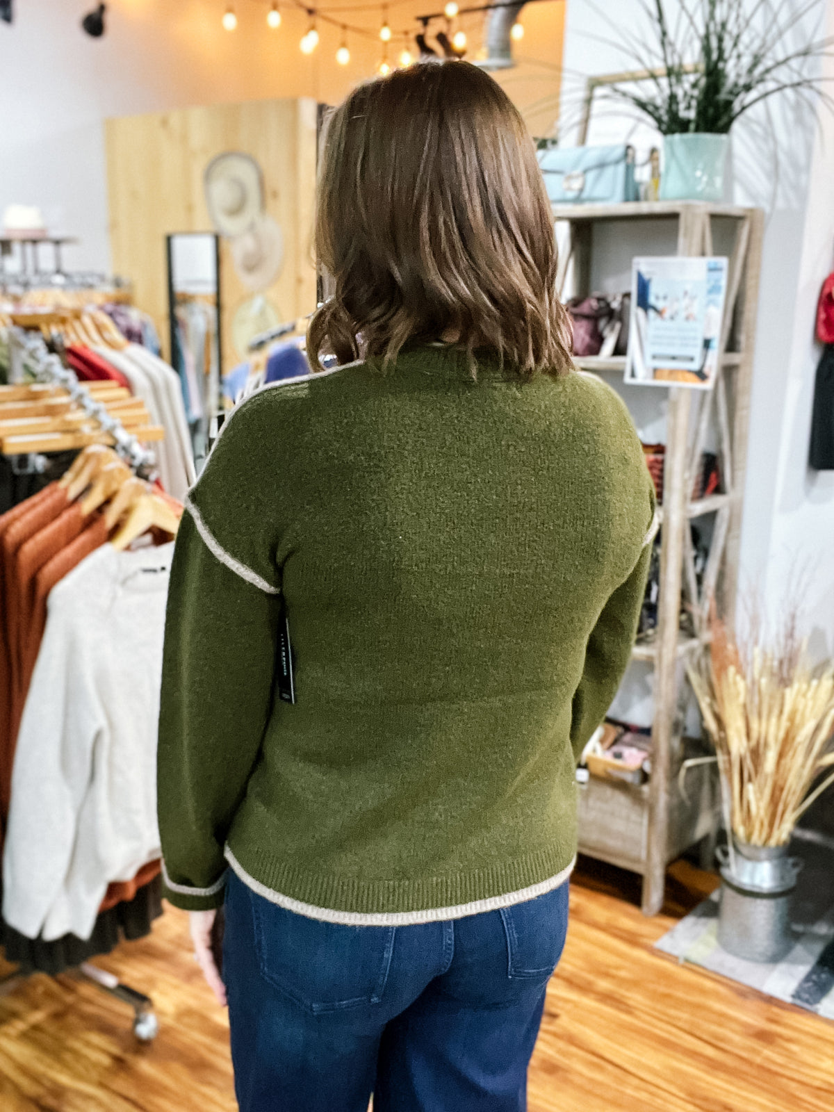 Green Tulip Hem Sweater