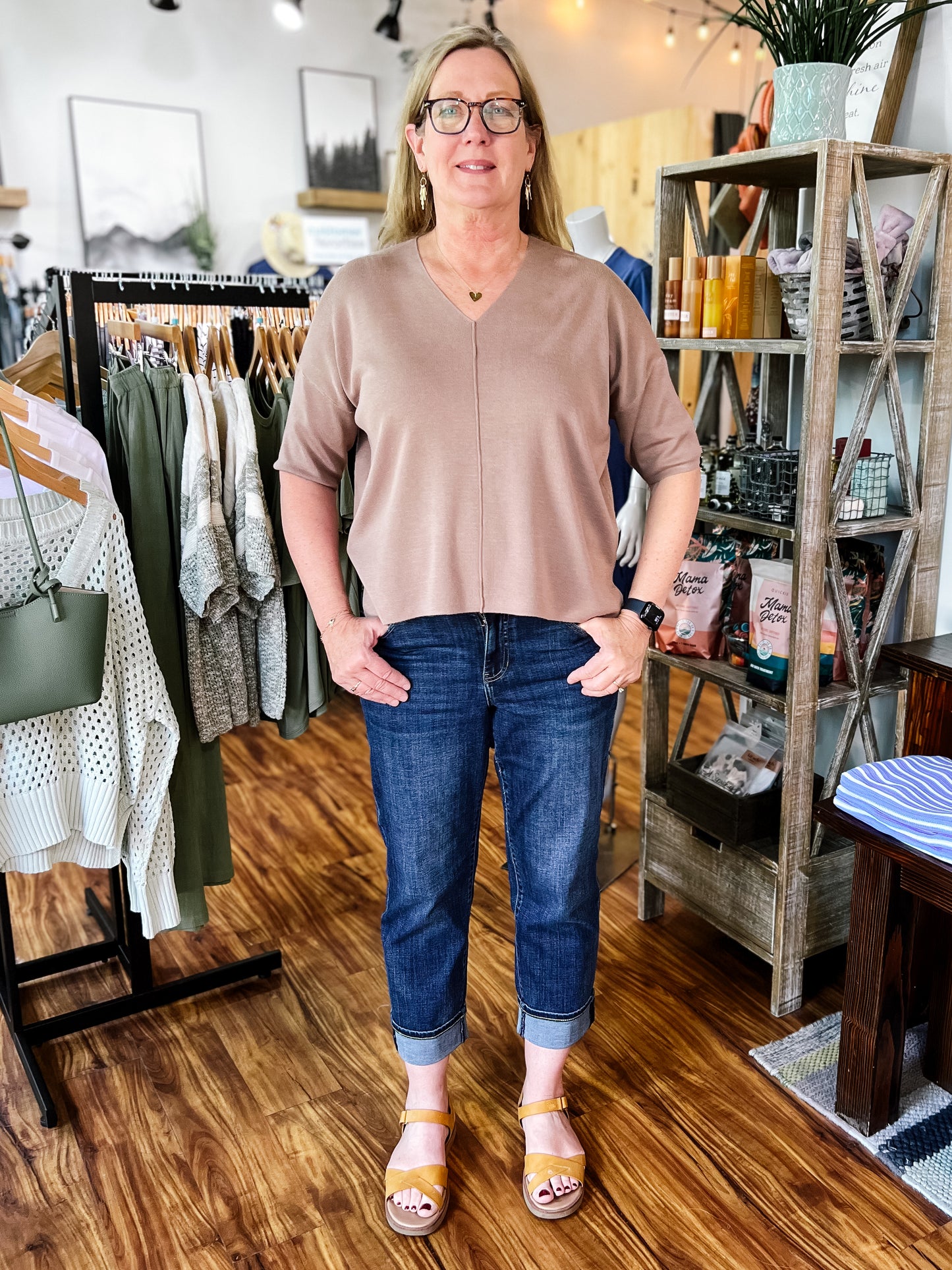Mocha Short Sleeve Sweater