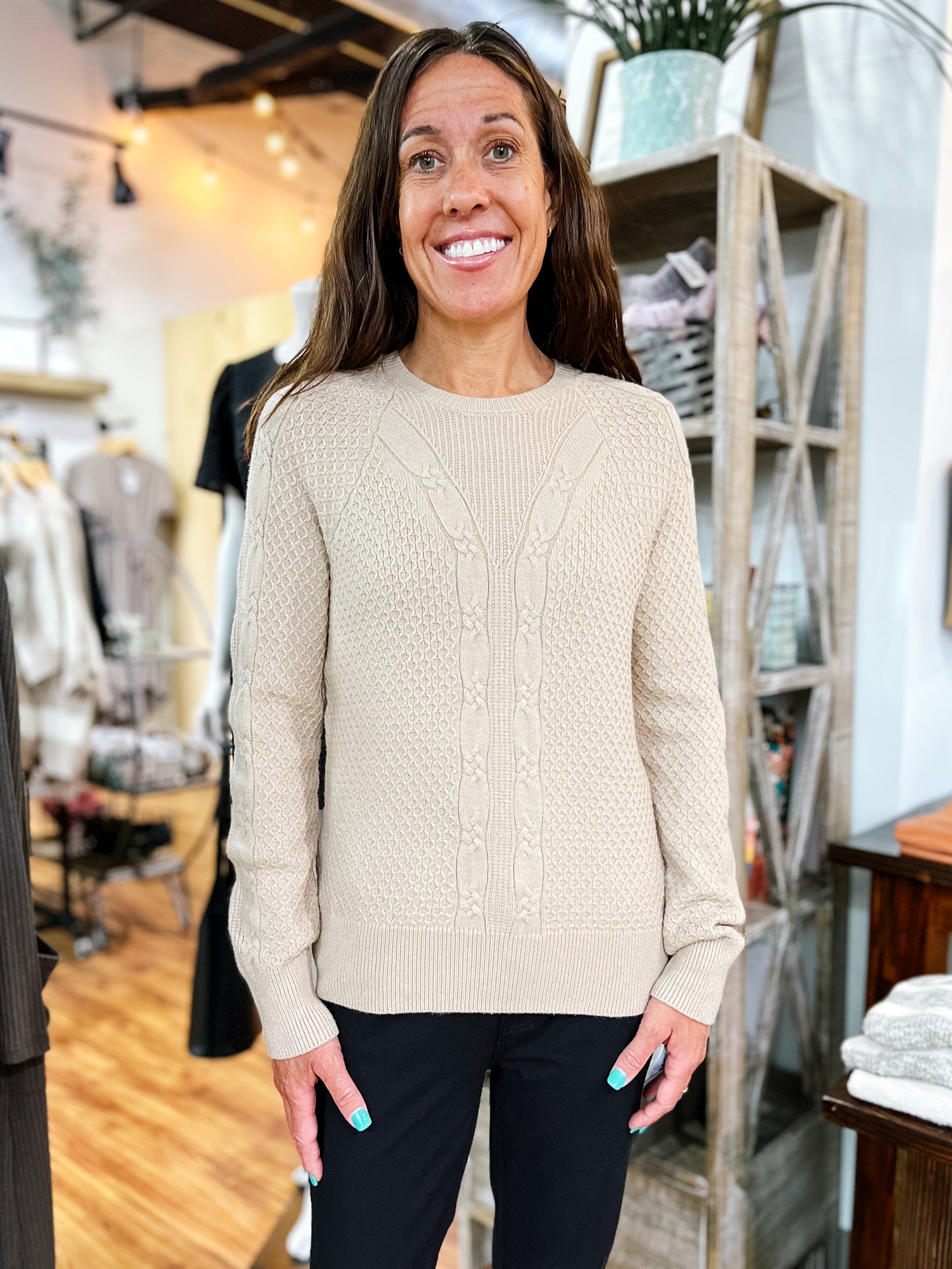 Khaki Multi-Patterned Sweater