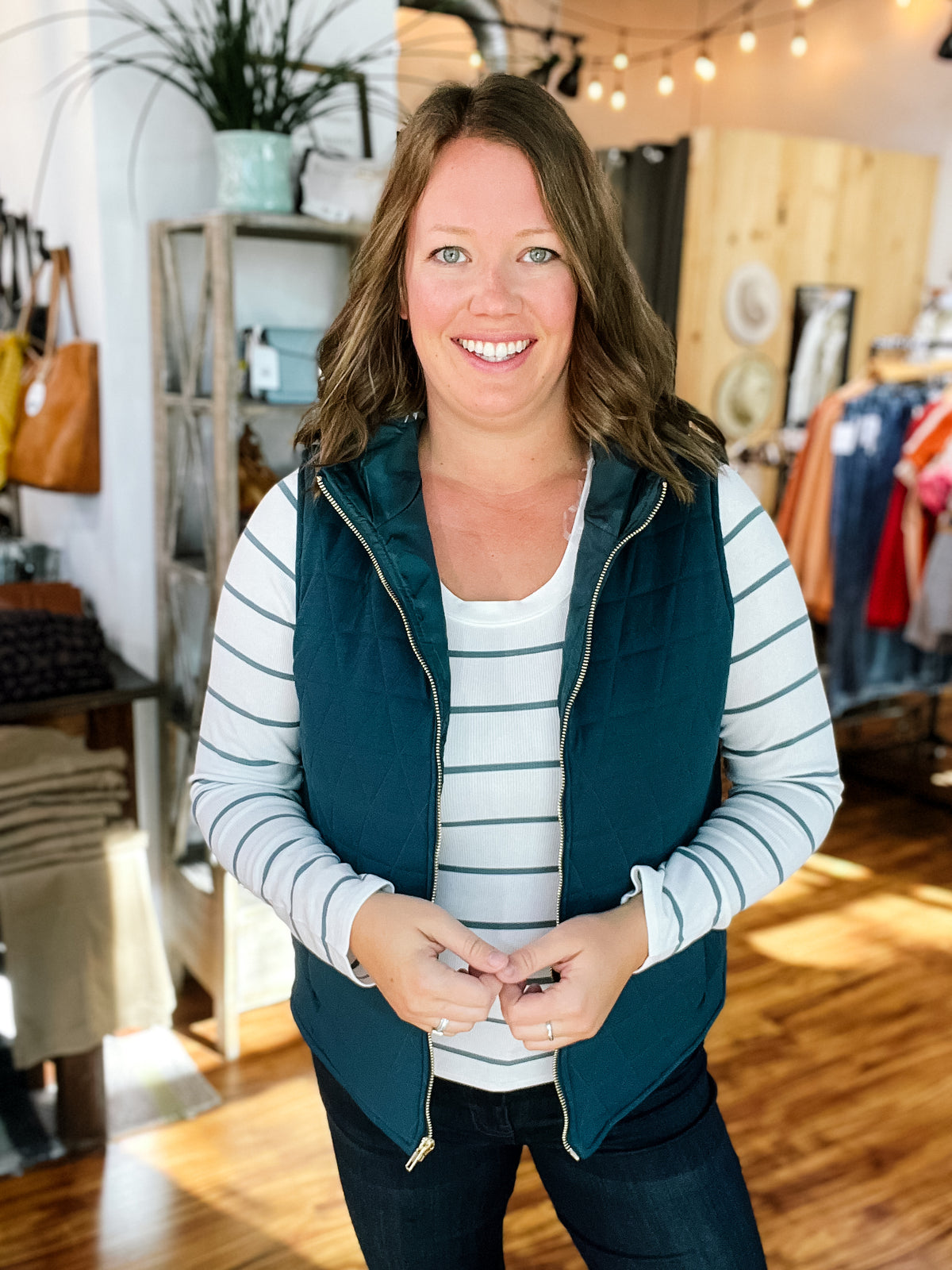Dark Teal Hooded Vest