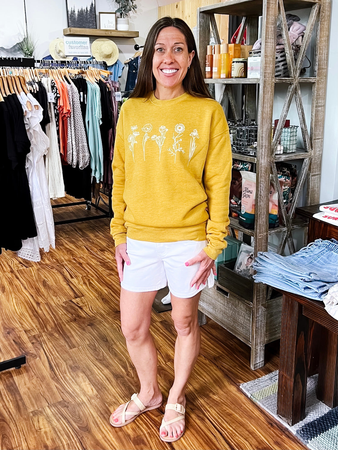 Mustard Wildflower Crewneck Sweatshirt