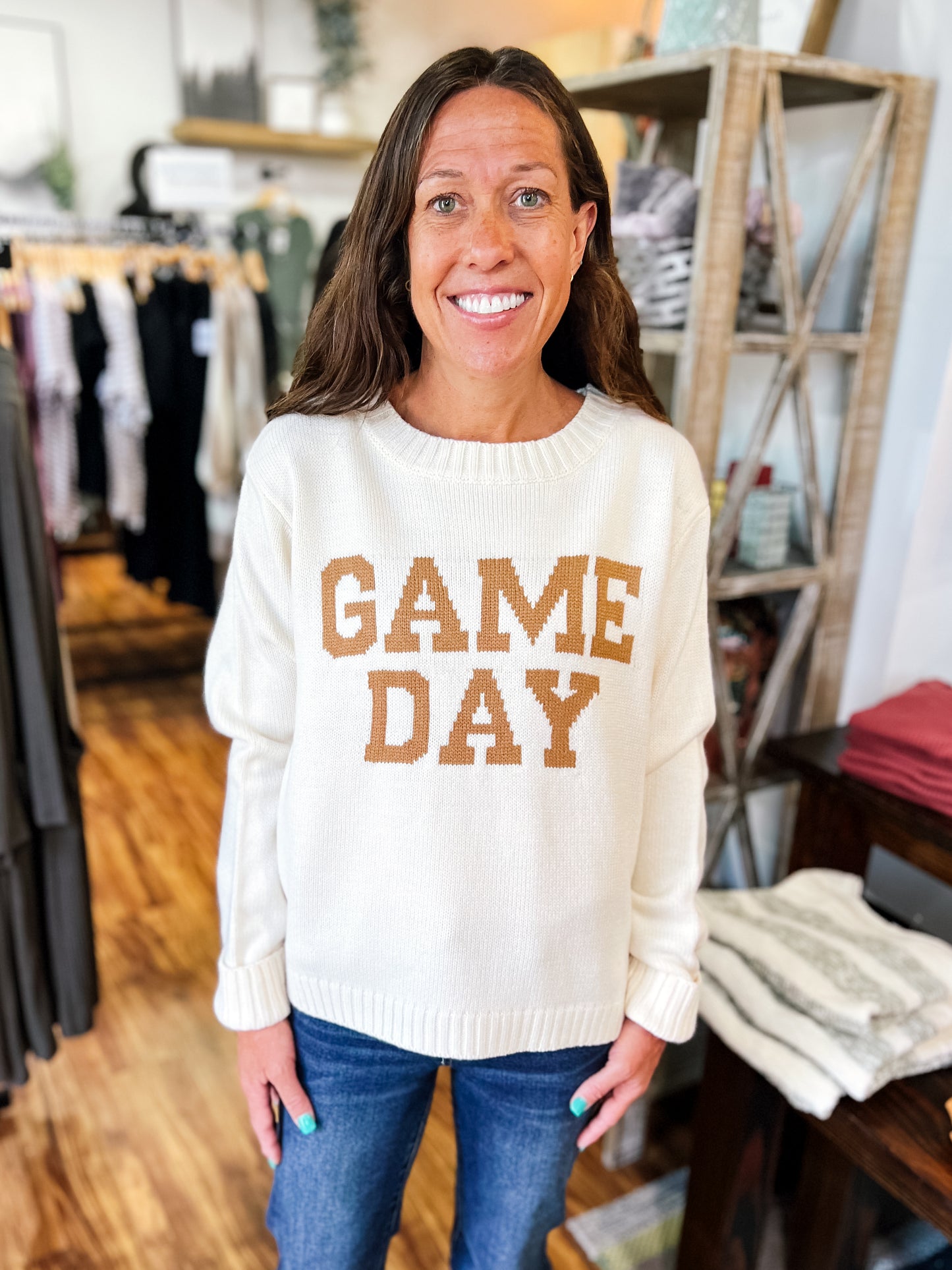 Cream Game Day Sweatshirt