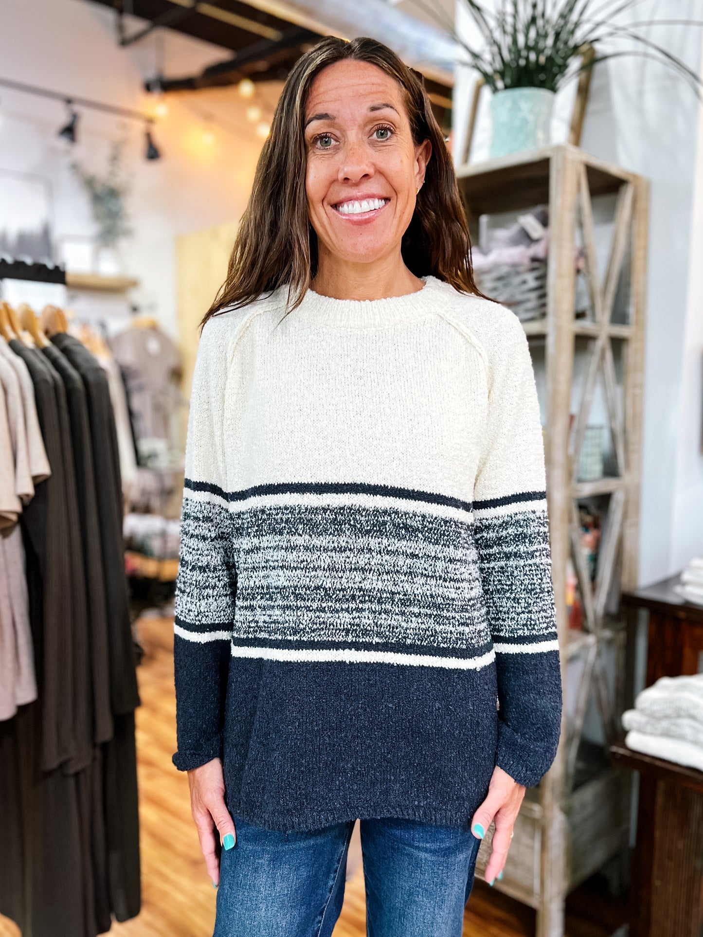 Cream & Indigo Sweater