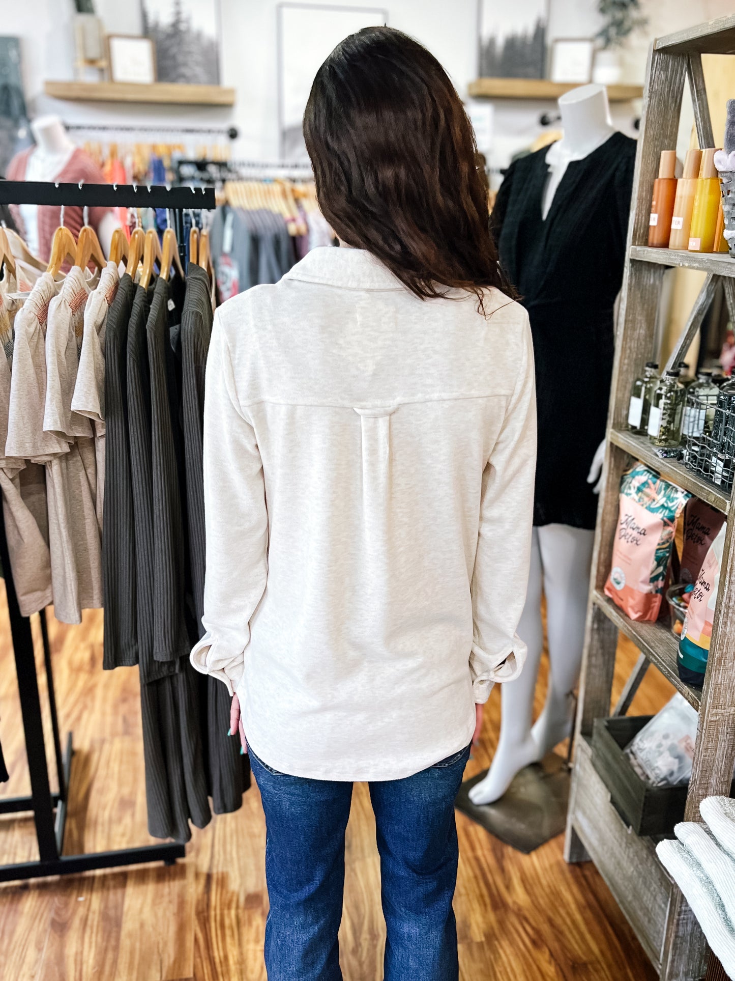 Heather Oatmeal Flannel Shirt