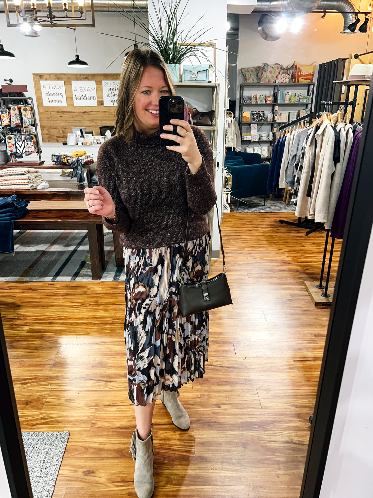 Hickory Funnel Neck Lightweight Sweater