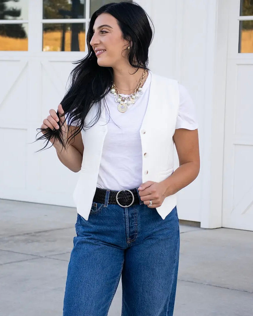 Black Wide Braided Belt