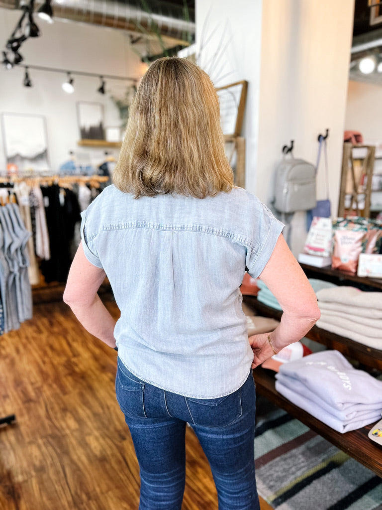 Denim Rolled Sleeve Shirt
