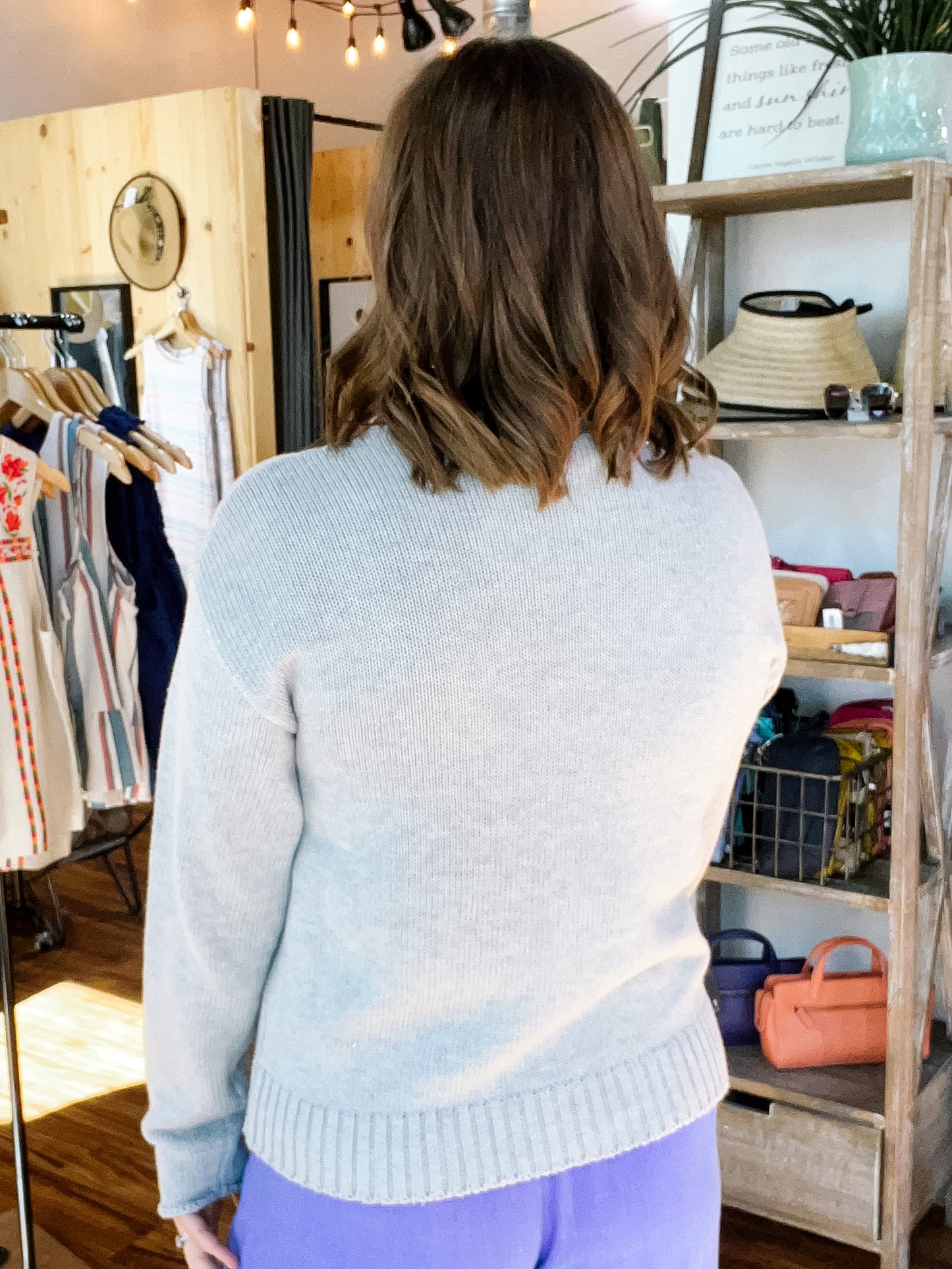 Gray American Flag Sweater