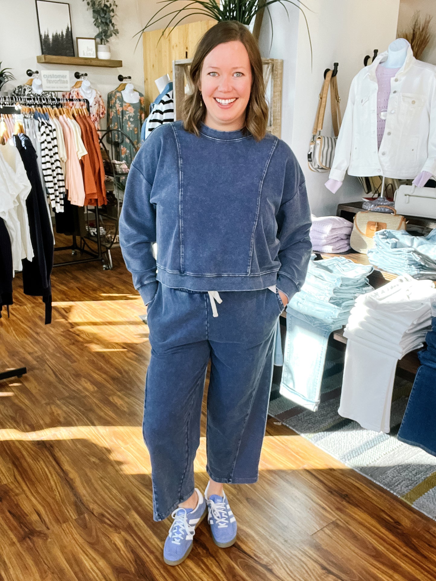 Navy Denim Sweatshirt