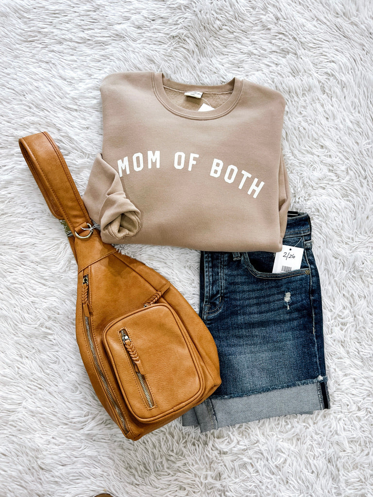 Tan Mom of Both Crewneck Sweatshirt