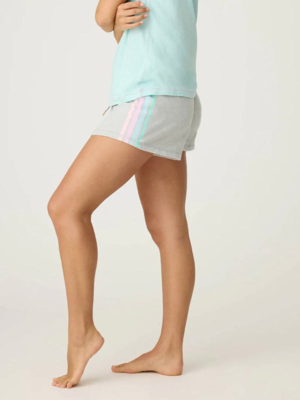 Light Gray W/ Pastel Stripes Short