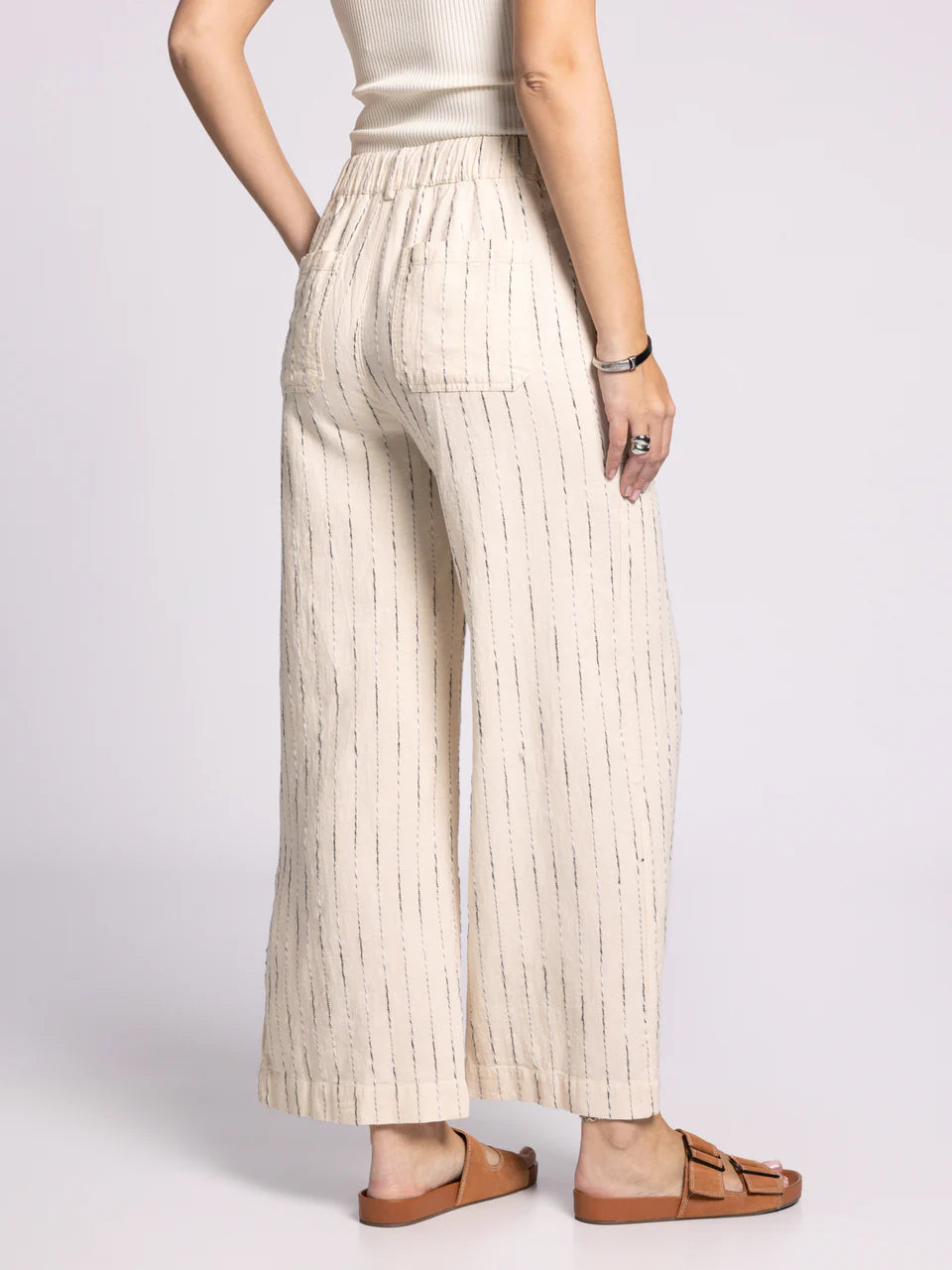 Cream Stripe Pants